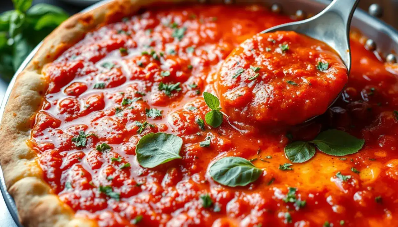 rzadki sos do pizzy i gęsty sos do pizzy porównanie