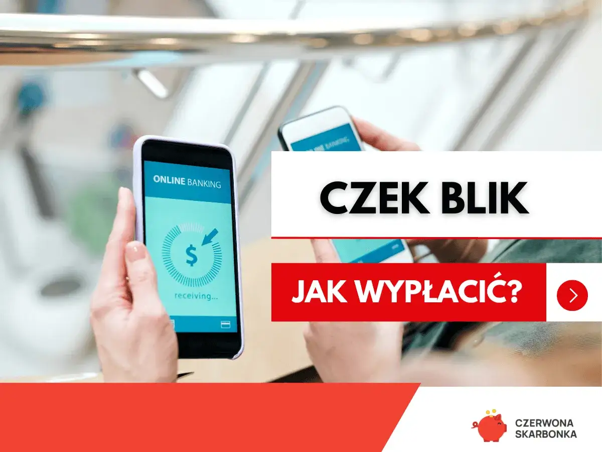 Dwie dłonie trzymają smartfony. Na jednym z nich widnieje napis