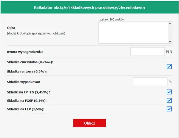 kalkulator zus fundusz pracy stawka