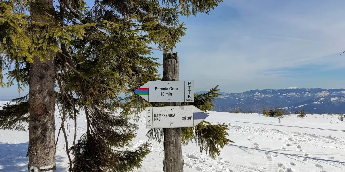 Barania Góra zimą szlak