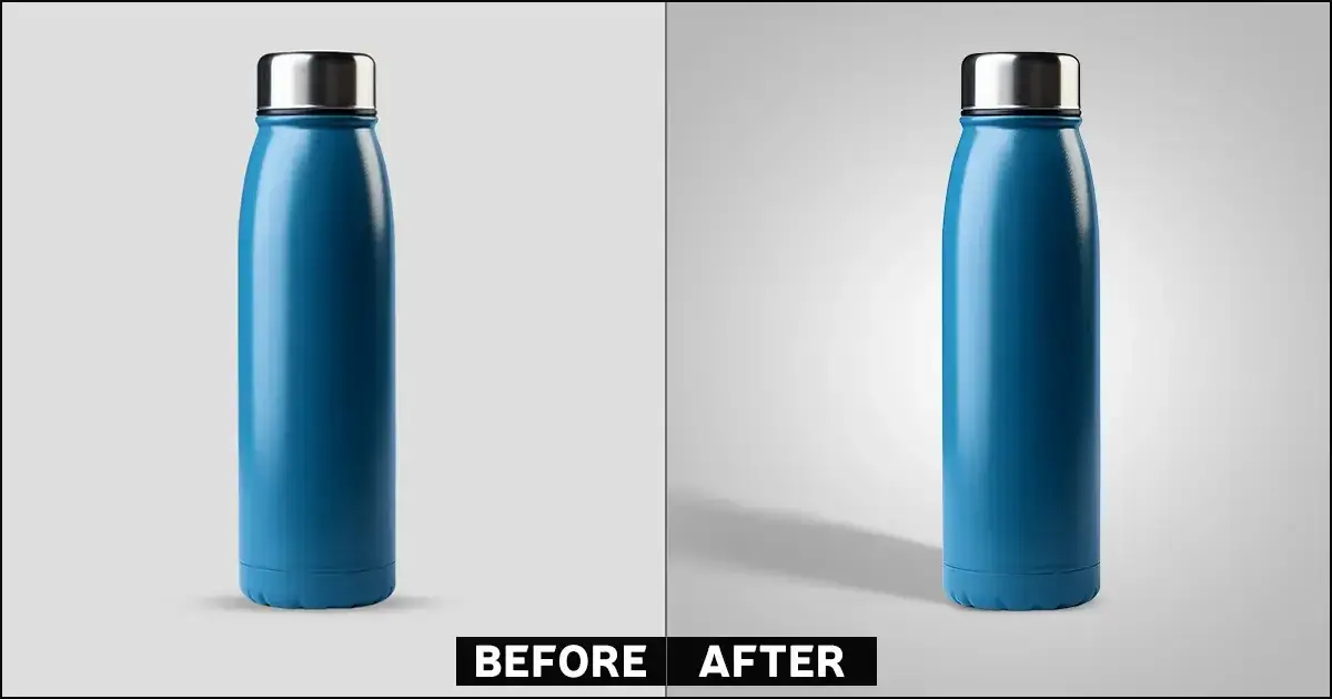 Photoshop obiekt bez cienia vs z cieniem porównanie
