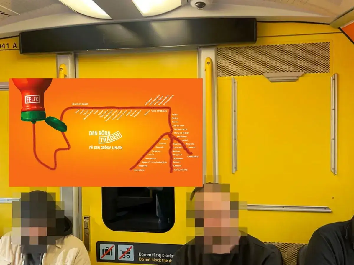 Felix ketchup reklam: Den röda tråden på den gröna linjen, en karta över smaker.