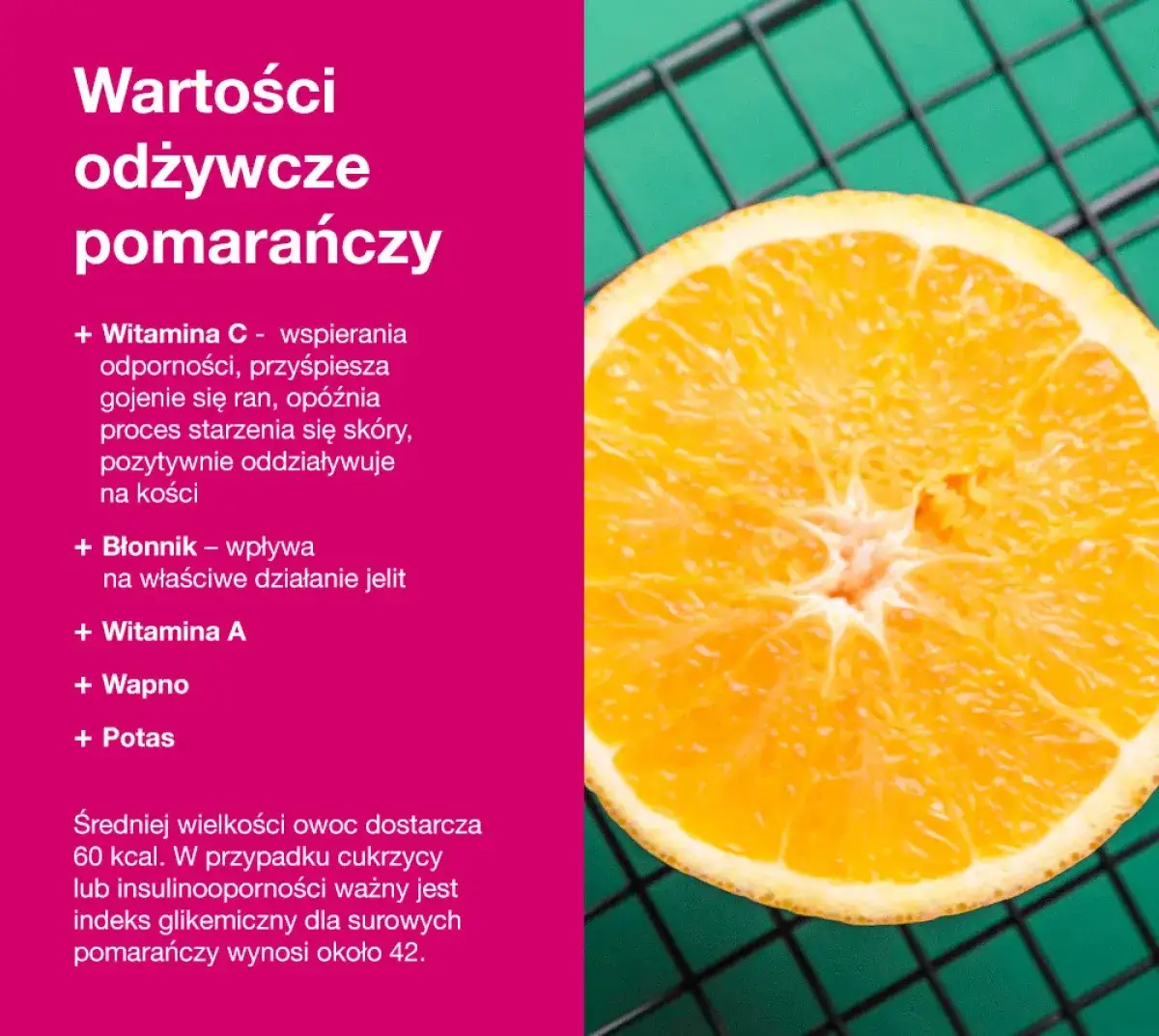 pomarańcza przekrój wartości odżywcze