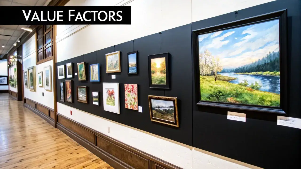 Gallery wall displaying various artworks, illustrating what is art consignment.