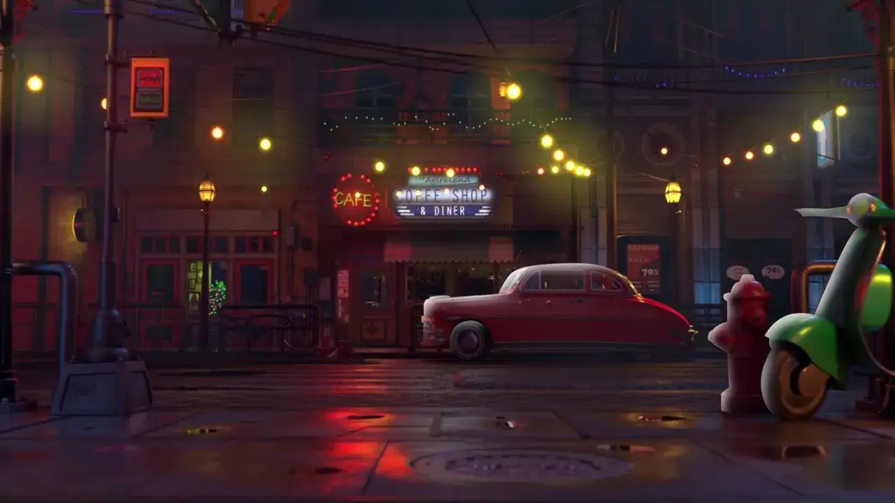 Nocne miasto, neonowy szyld 