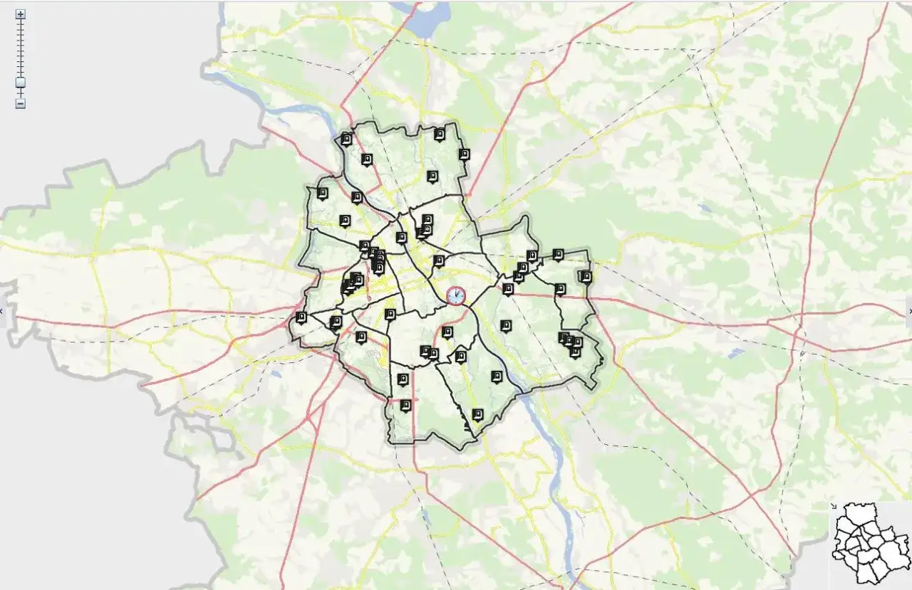 Mapa Warszawy z zaznaczonymi cmentarzami. Wyszukiwarka osób pochowanych Warszawa pomoże Ci odnaleźć groby.