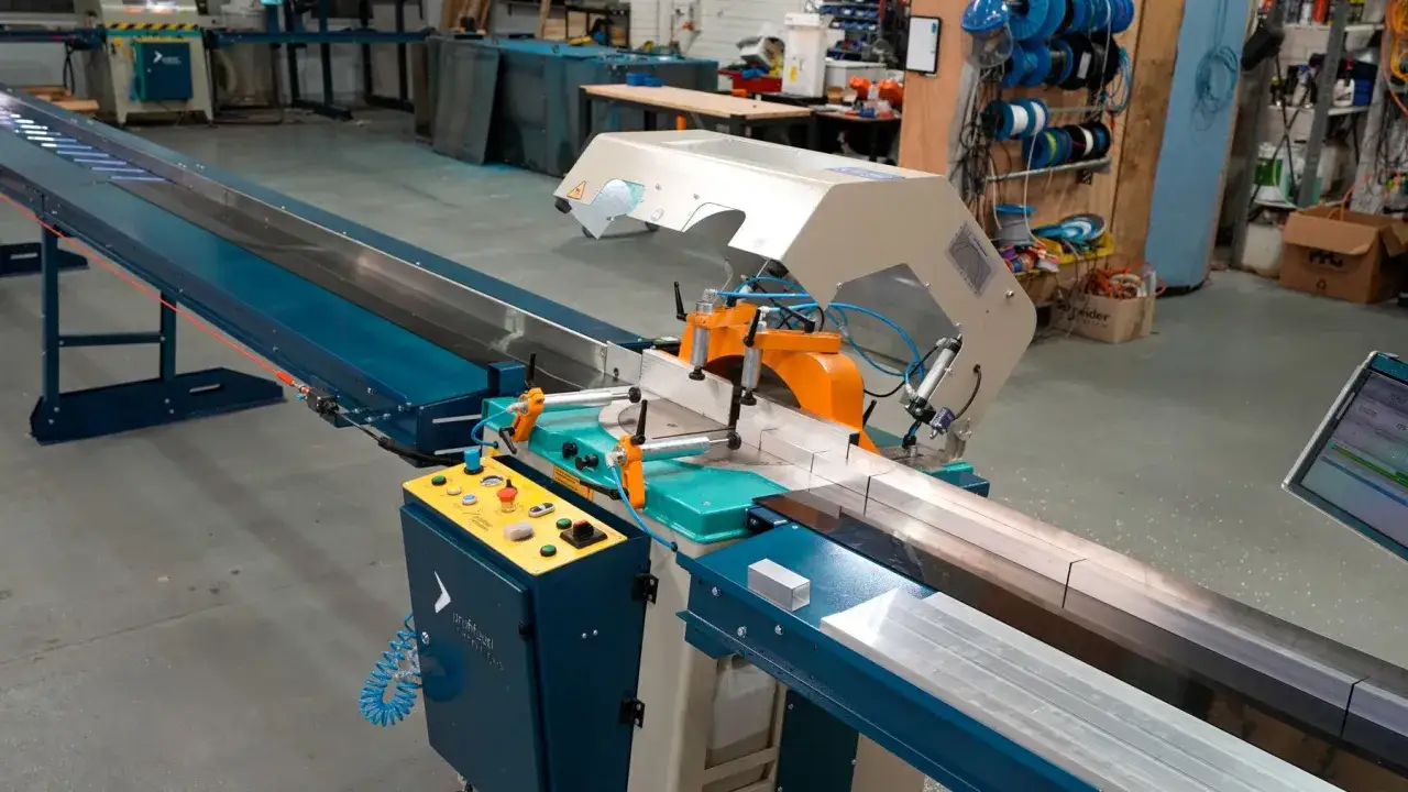 Precyzyjna piła do cięcia profili aluminiowych, idealna do dokładnego cięcia aluminium.