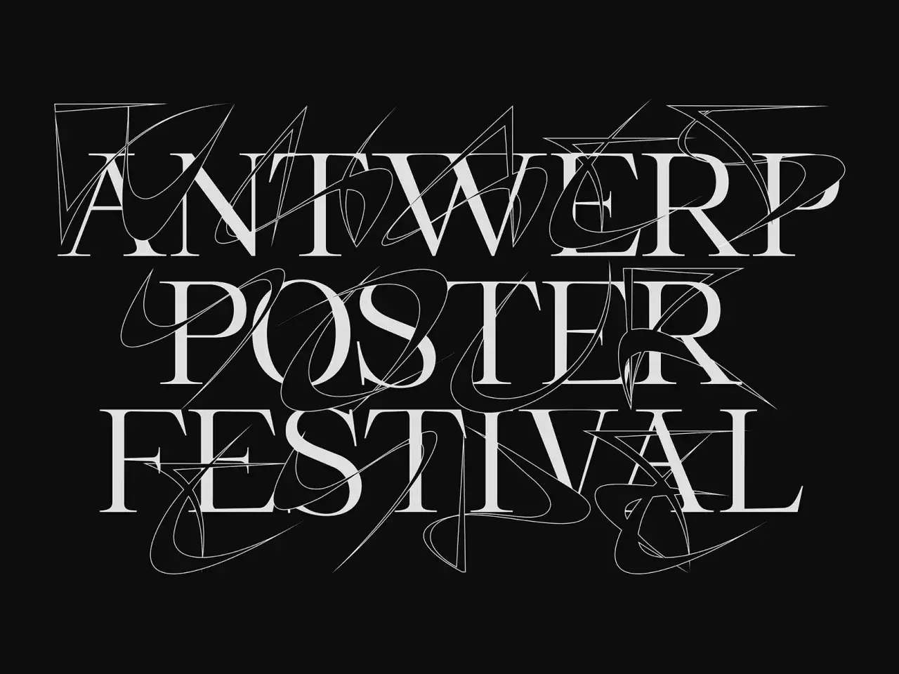 Antwerp Poster Festival. Dziwne czcionki tworzą dynamiczny, nowoczesny design.