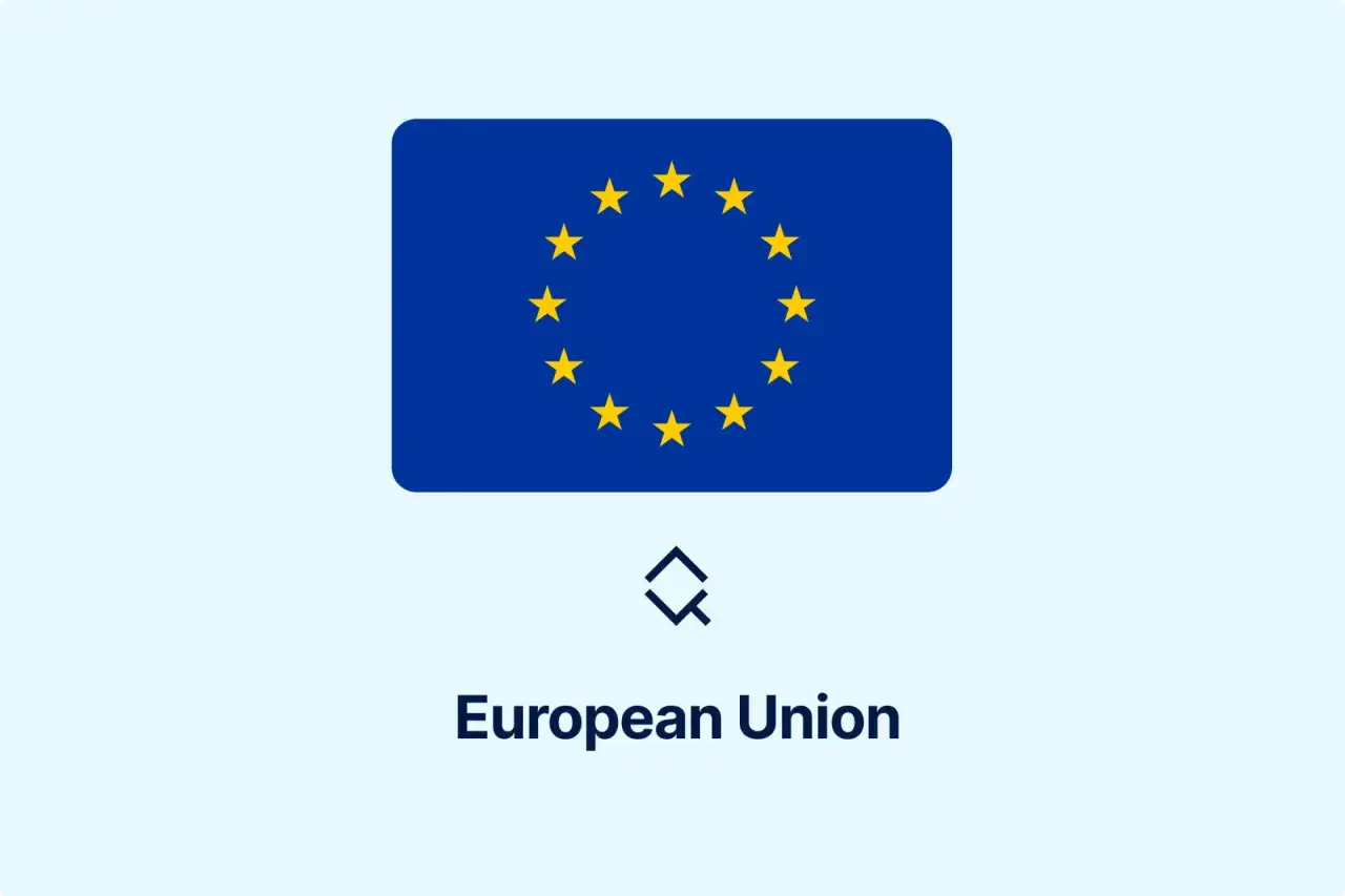 Bandera de la Uni&oacute;n Europea, s&iacute;mbolo de unidad y cooperaci&oacute;n. El vat europeo es un impuesto armonizado.