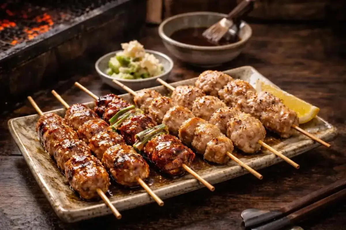 Grillade yakitorispett med en härlig yakitori sås. Perfekt för en middag med inspiration från Japan.