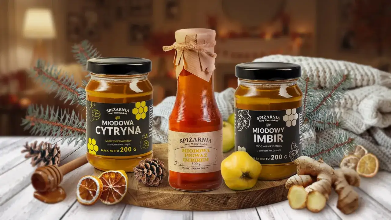 Stare sposoby na przeziębienie: mi&oacute;d z cytryną, pigwą i imbirem. Naturalne składniki na domowe lekarstwo.
