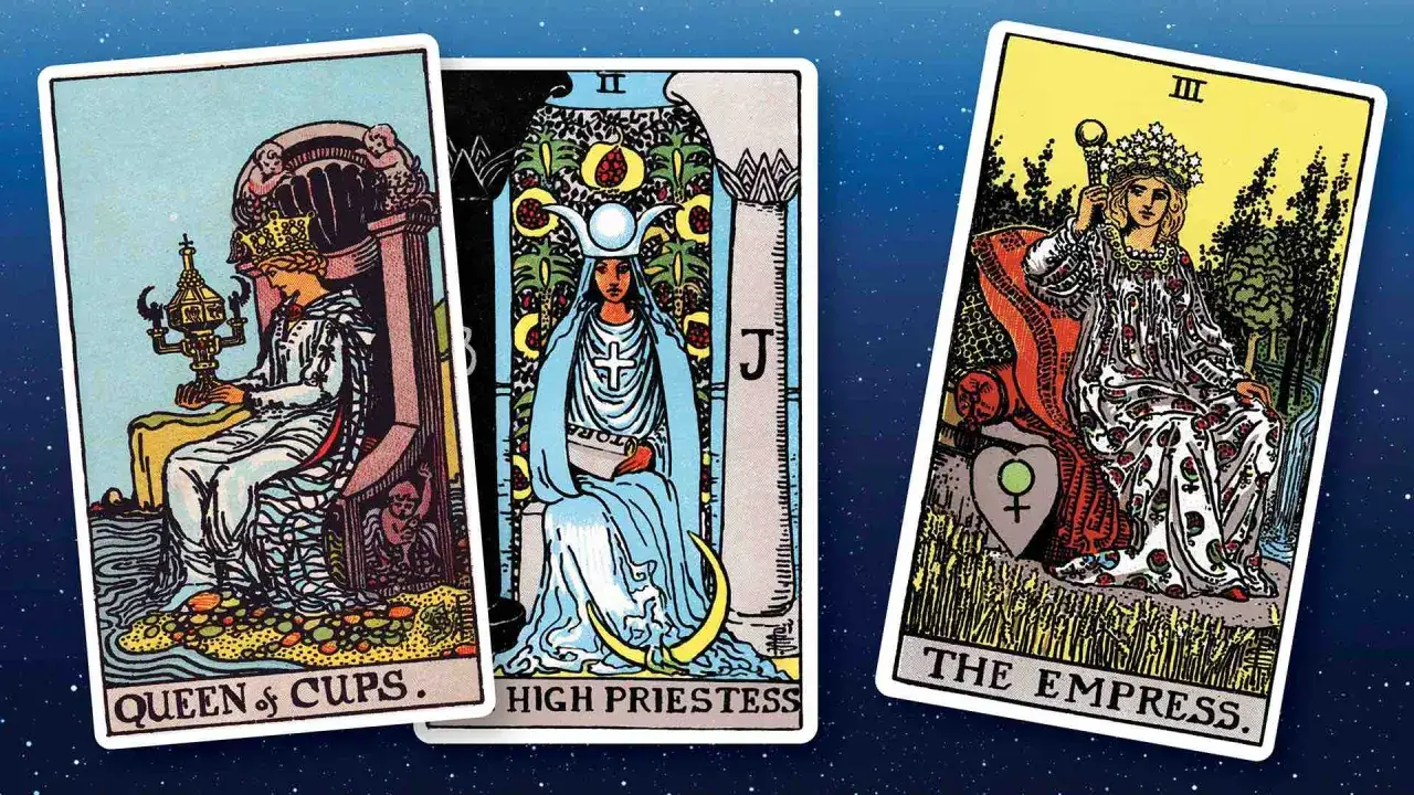 Kr&oacute;lowa Kielich&oacute;w, Wysoka Kapłanka i Cesarzowa. Te karty tarota pokazują, dlaczego tarot się sprawdza, oferując wgląd w archetypy i intuicję.