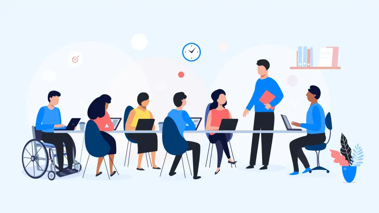 Vielfalt im Büro: Ein Team mit unterschiedlichen Perspektiven, das zusammenarbeitet. Hier werden die **employee voices** gehört.