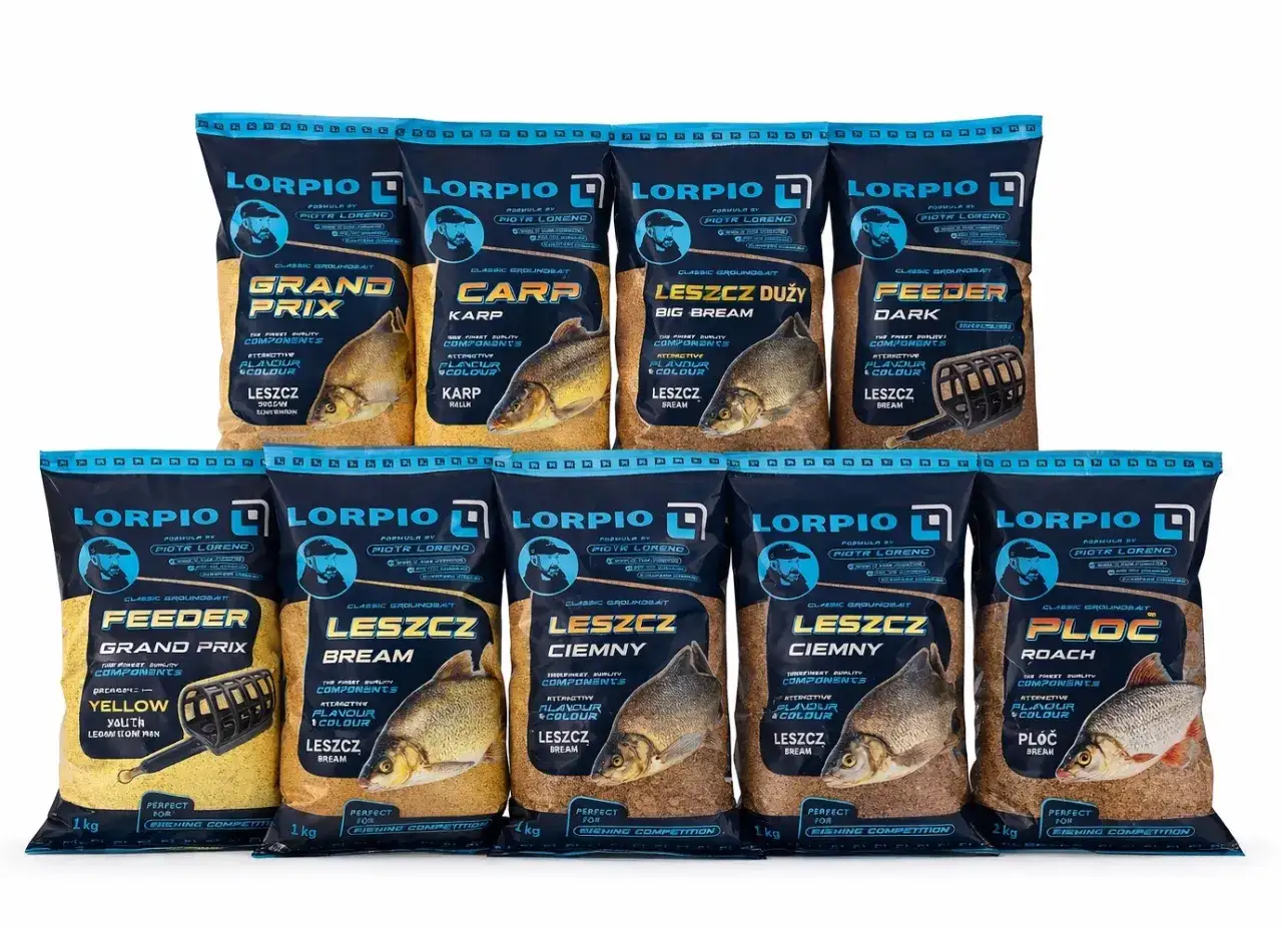 Najlepsza zanęta na ryby karpiowate: LORPIO w r&oacute;żnych wariantach - Grand Prix, Carp, Feeder, Leszcz, Płoc. Idealna na zawody wędkarskie.