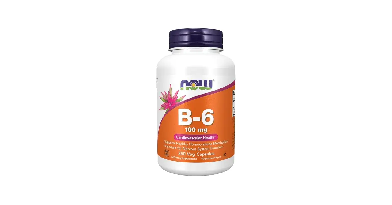 B-6 100 mg w kapsułkach wegańskich. Wspiera metabolizm homocysteiny i funkcje układu nerwowego.