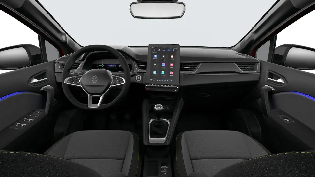 Wnętrze Renault Captur z dużym ekranem multimediów. Sprawdź renault captur - cena nowy, by poznać jego wyposażenie.