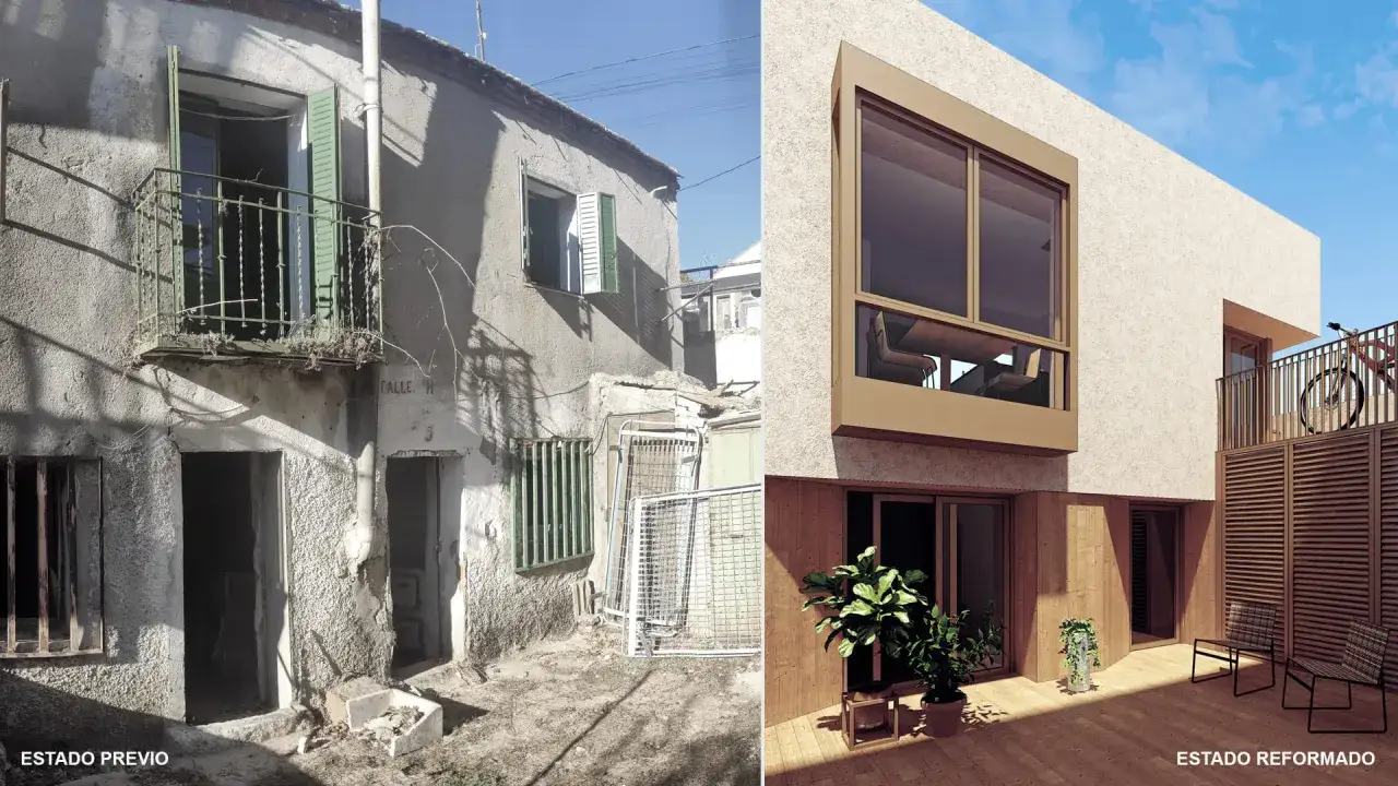 Antes y despu&eacute;s de una reforma integral. El estado previo muestra una casa deteriorada, mientras que el estado reformado presenta una vivienda moderna y luminosa. El precio medio reforma integral es una inversi&oacute;n que transforma espacios.