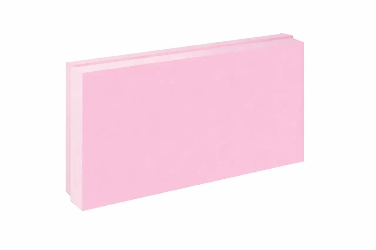 Pannello rosa di polistirene estruso, materiale isolante ideale per l'edilizia.