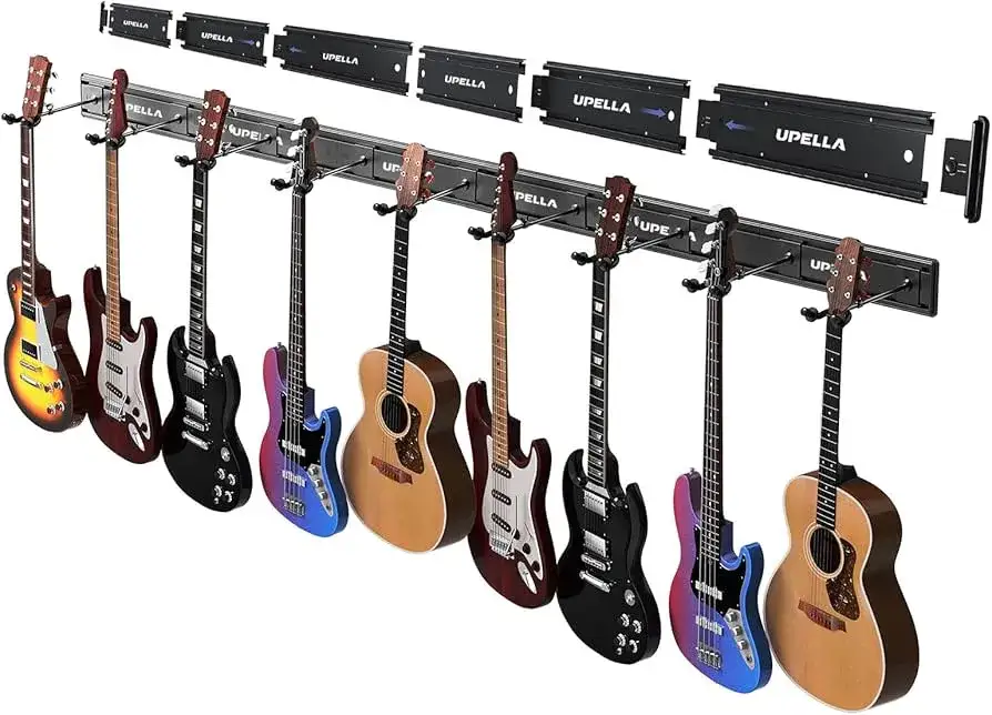 verschiedene typen gitarren wandhalterung