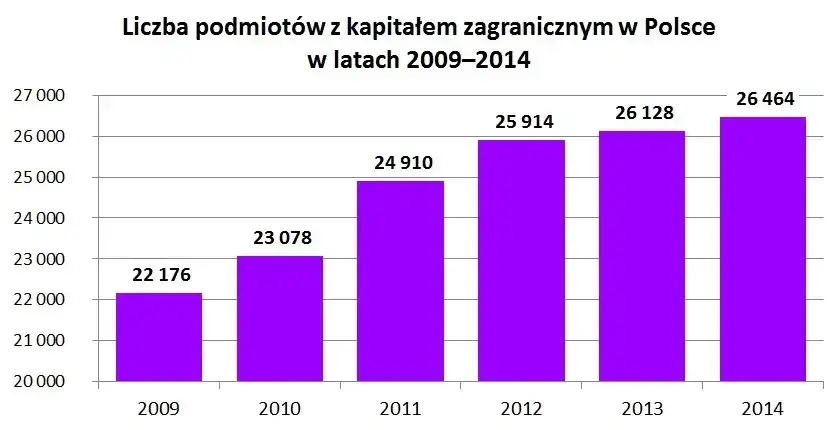 Wykres struktury własności sp&oacute;łki z udziałem zagranicznym