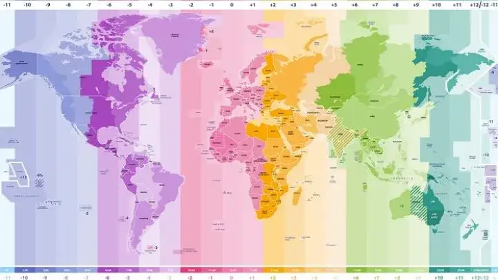 Mapa stref czasowych RPA
