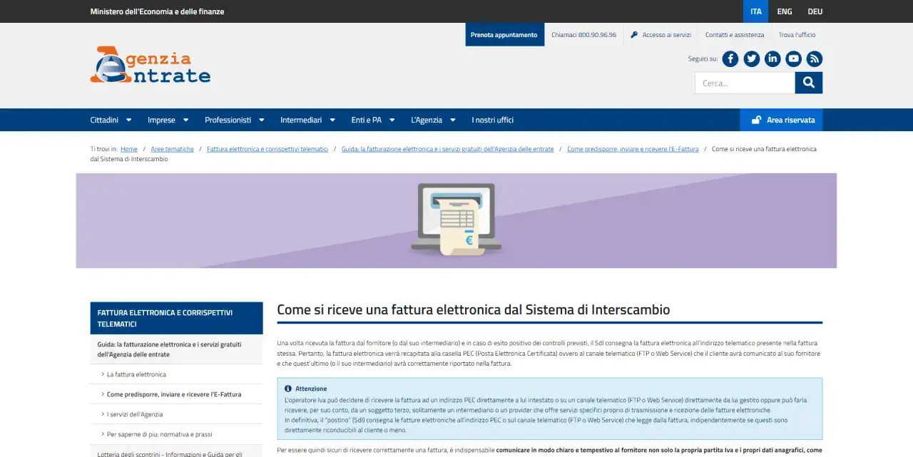 Guida alla fattura elettronica: come ricevere una fattura dal Sistema di Interscambio, utile per la tua partita IVA.