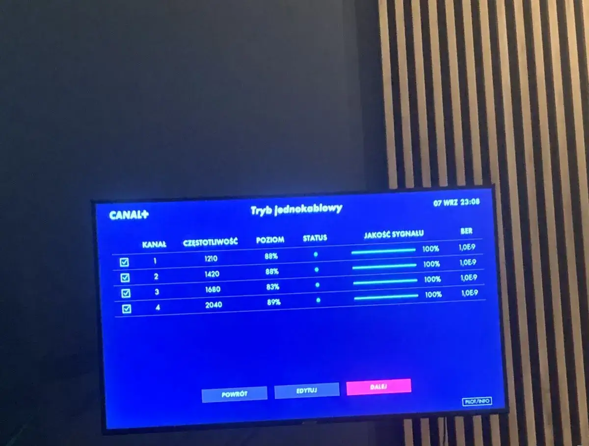 konfiguracja dekodera Polsat Box Unicable II