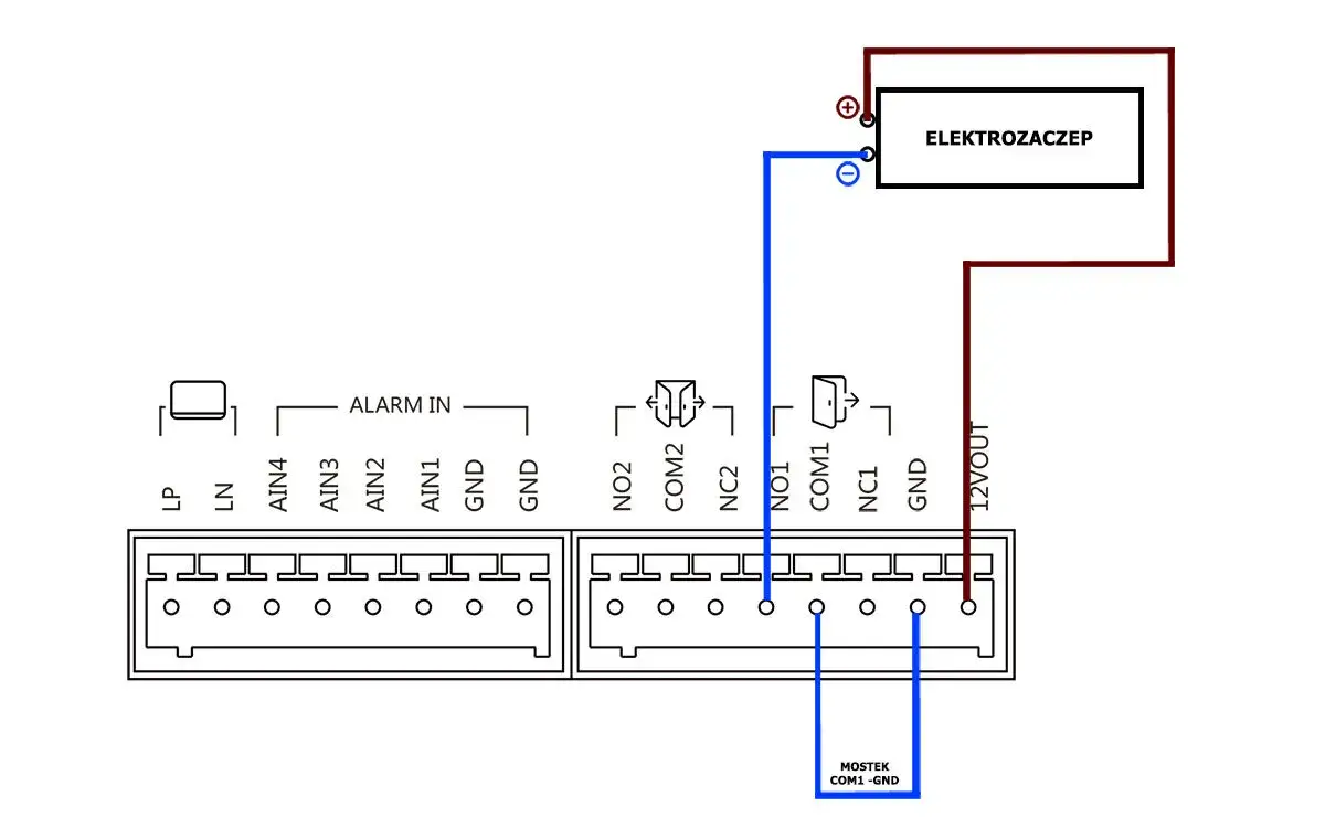 Podłączenie elektrozaczepu do domofonu schemat
