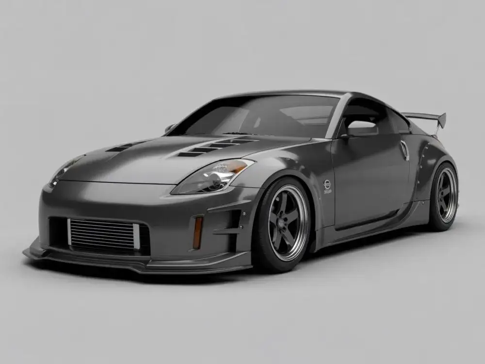 Nissan 350Z z r&oacute;żnymi typami spoiler&oacute;w por&oacute;wnanie
