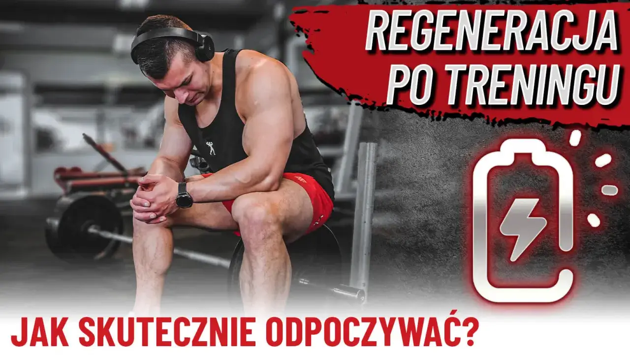 Zmęczony kulturysta w słuchawkach siedzi na siłowni. Dowiedz się, co na zakwasy po treningu, by szybko wrócić do formy.