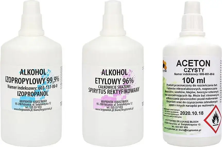 Aceton alkohol izopropylowy usuwanie kleju