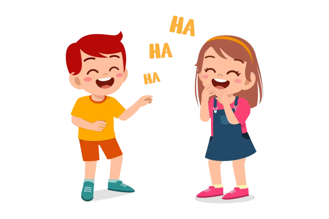 Ni&ntilde;os riendo a carcajadas, como si estuvieran practicando trabalenguas para ni&ntilde;os.