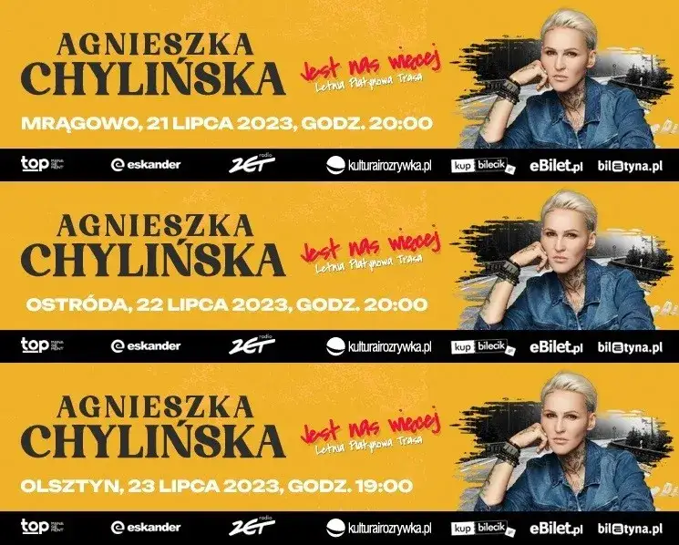 Harmonogram koncertu Agnieszki Chylińskiej przykład