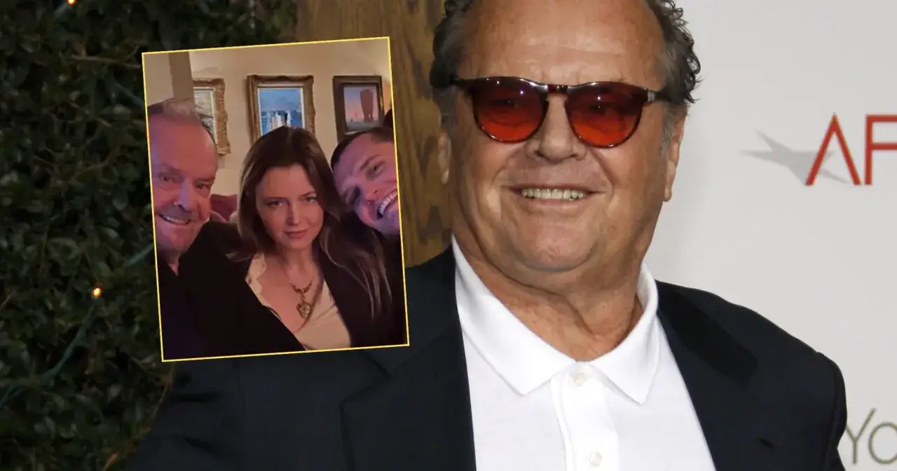 Jack Nicholson z dziećmi, córką Lorraine i synem Rayem, podczas rodzinnego spotkania.
