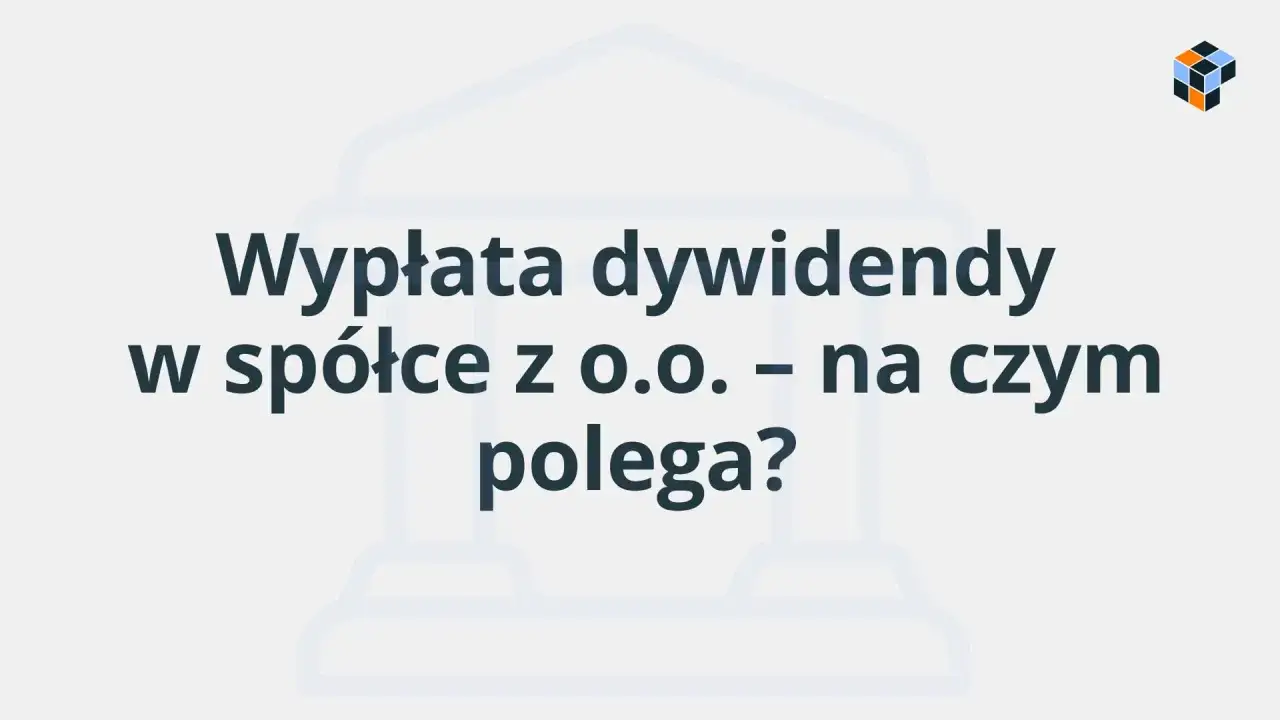 Wypłata dywidendy w spółce z o.o. – na czym polega? Grafika z tekstem wyjaśniającym zasady podziału zysku.