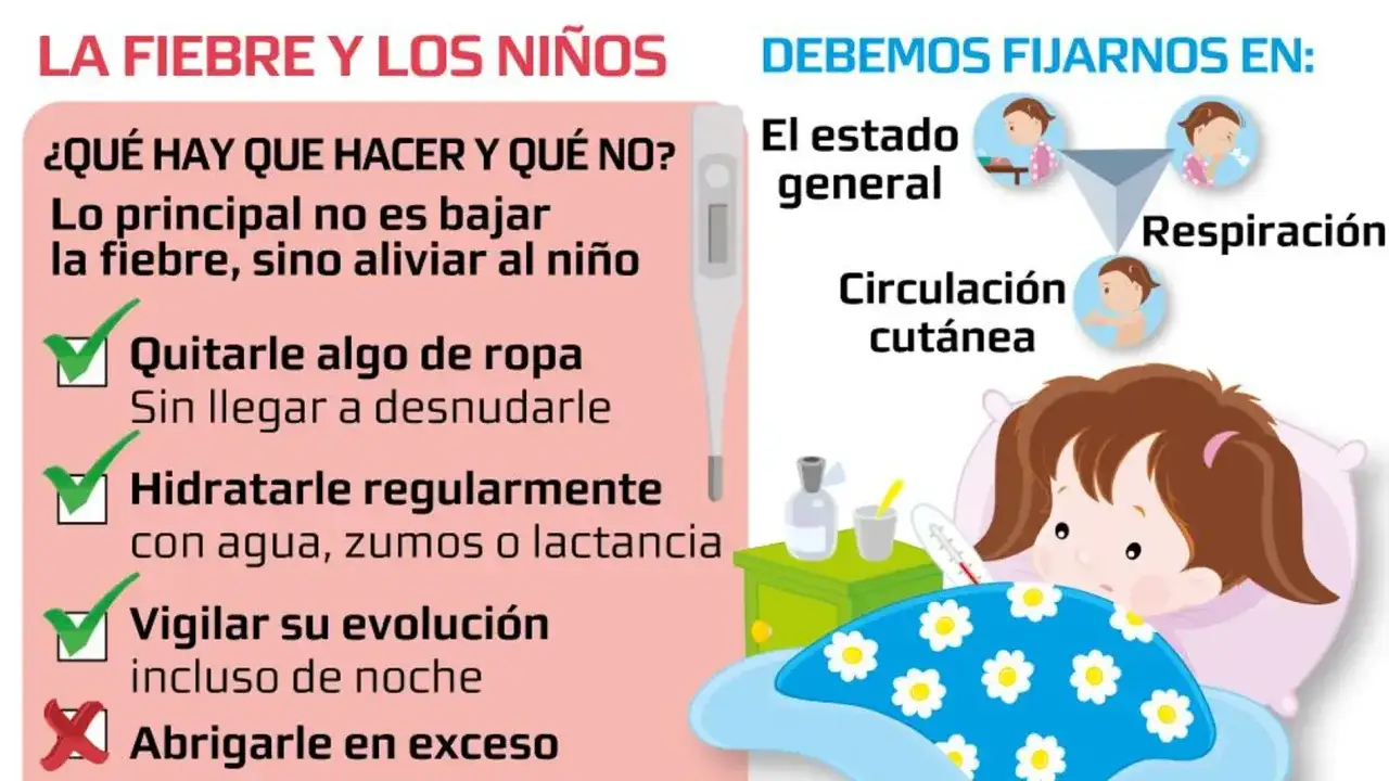 Guía sobre fiebre en bebés: cuándo ir a urgencias por fiebre bebé 1 año. Consejos: hidratar, quitar ropa, vigilar. No abrigar en exceso.
