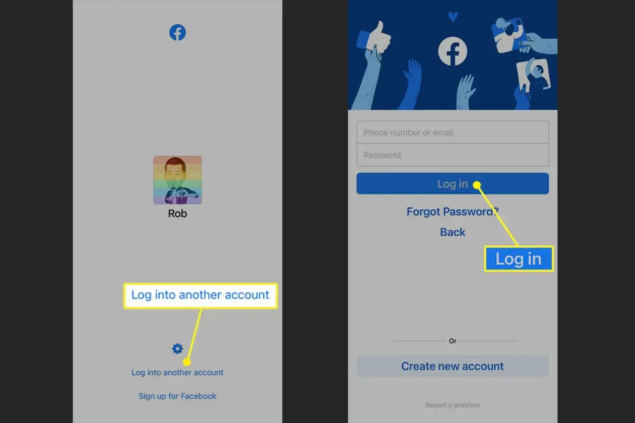 Ekran logowania Facebooka pokazuje, czy można mieć dwa konta na Facebooku. Widzimy opcję