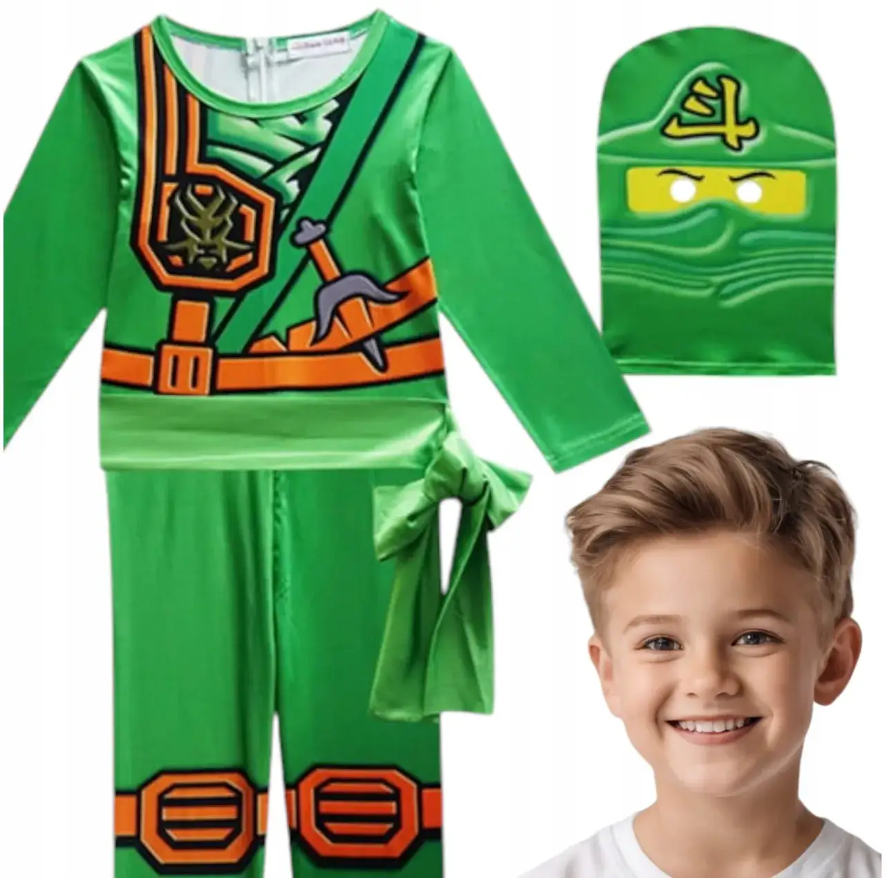 zielony dres dziecko strój ninja