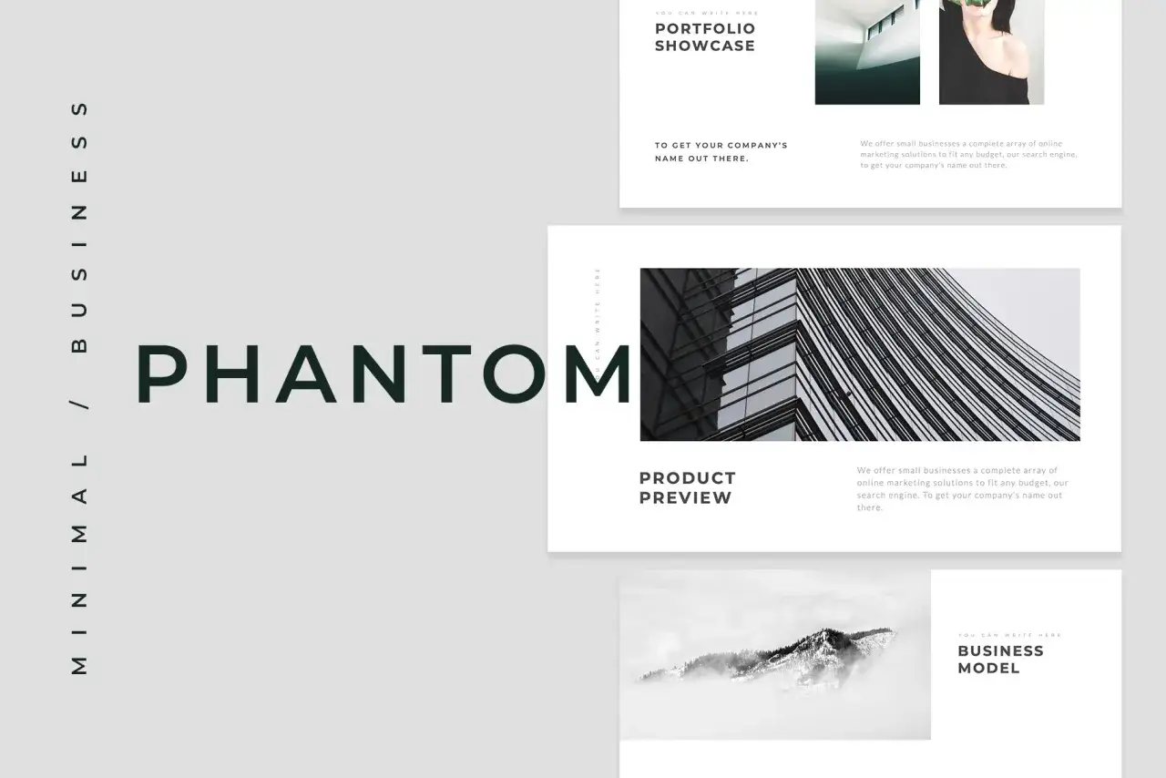 Minimalist presentation design featuring pretty slides with
