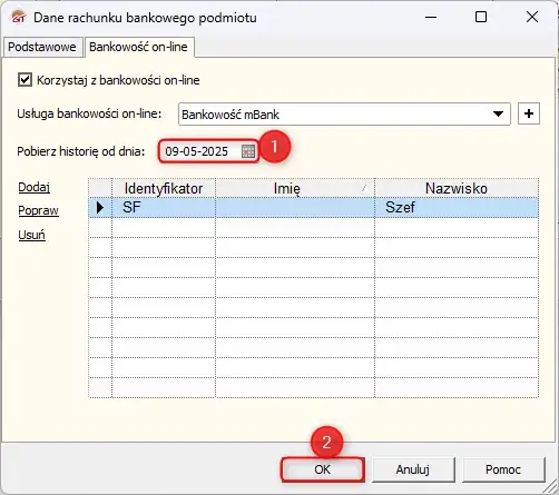 mBank historia transakcji archiwizacja dane bankowe
