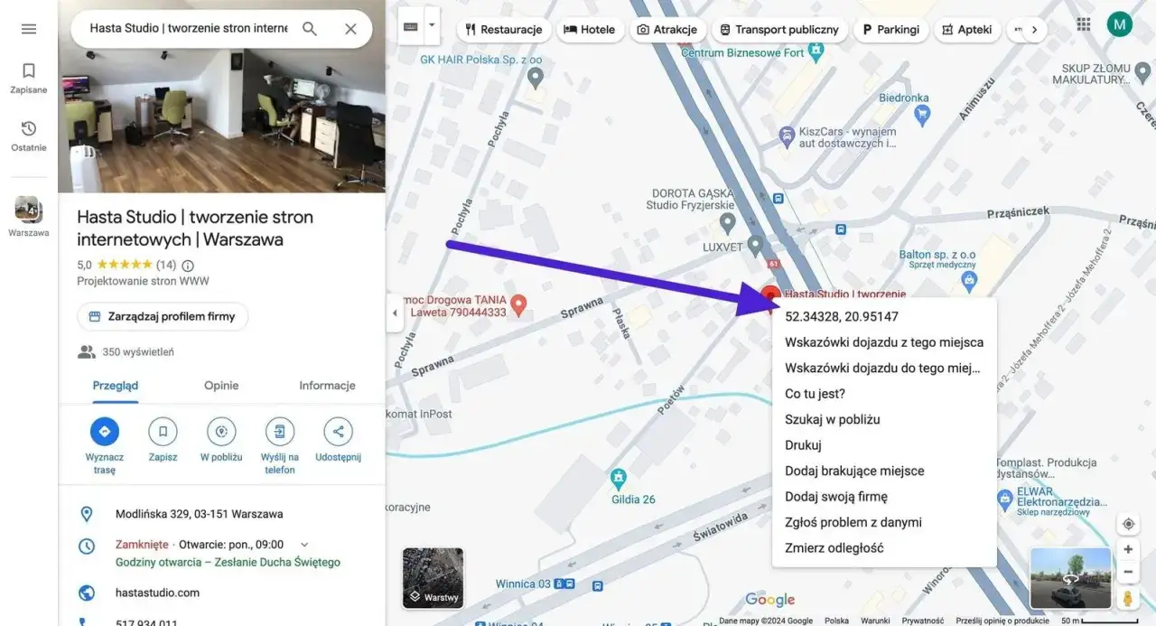 Szukasz miejsca do tworzenia stron WWW? Randonautica zaprowadzi Cię do Hasta Studio w Warszawie.
