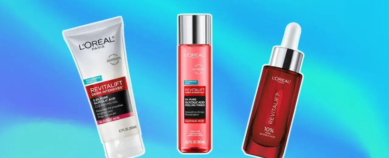 Trois produits L'Oréal Revitalift à l'acide glycolique. Pour savoir acide glycolique combien de fois par semaine, consultez les instructions de chaque produit.