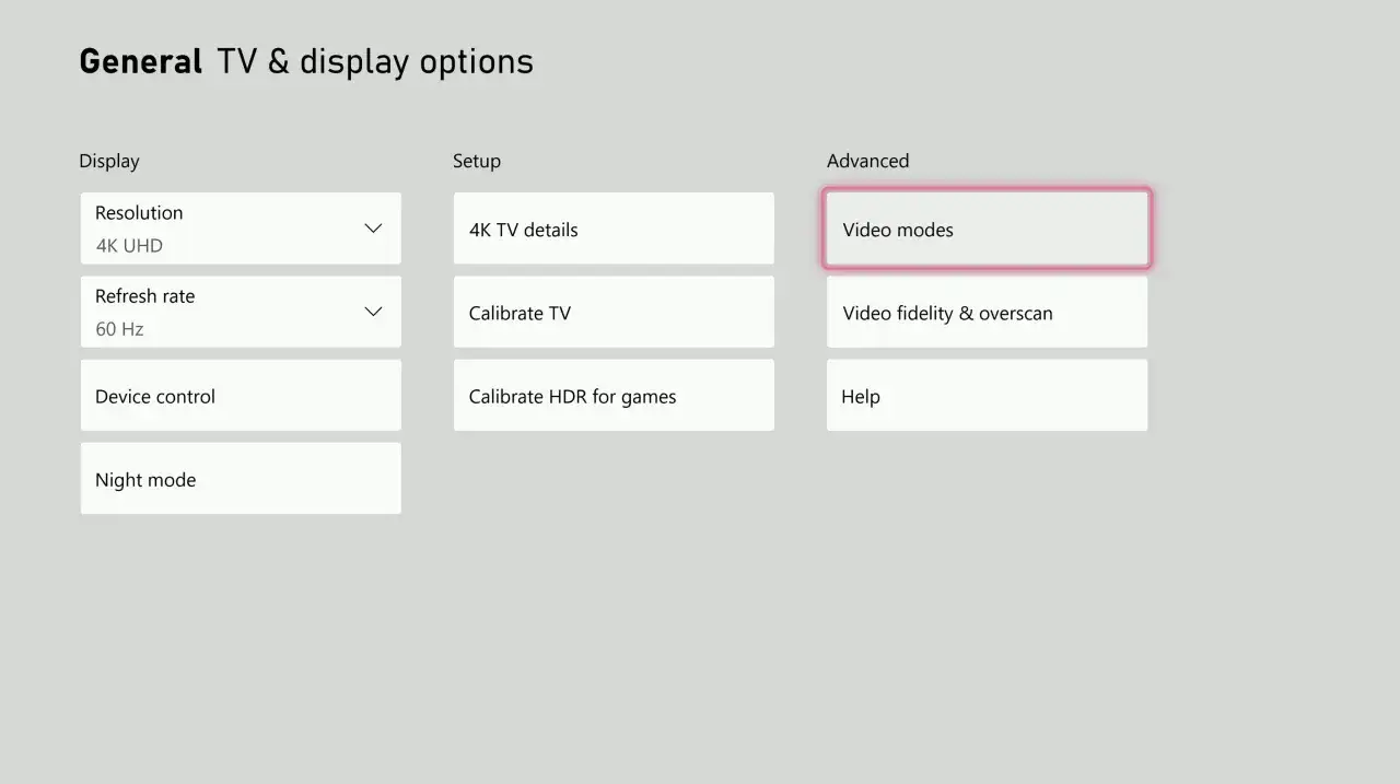 ustawienia xbox series s 120hz