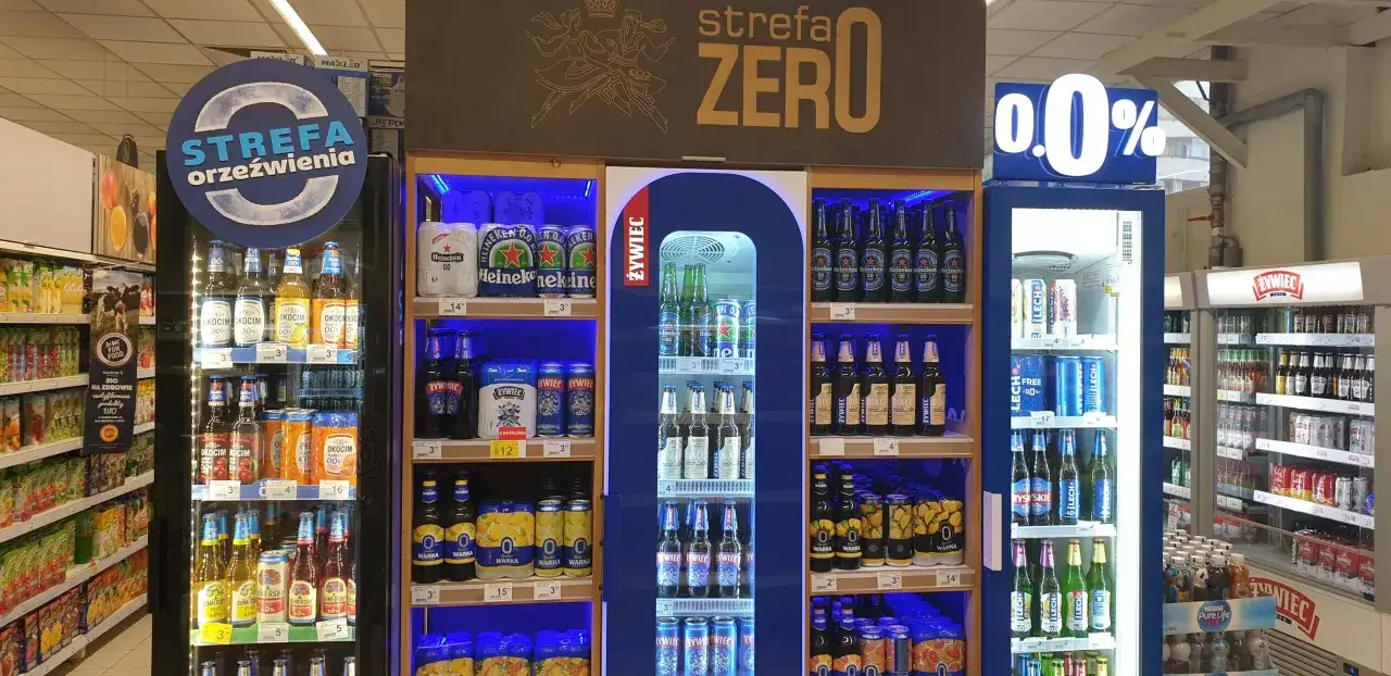 Strefa Zero: piwo które piwo ma 0 alkoholu. Znajdziesz tu Heineken, Okocim, Warka i inne bezalkoholowe napoje.