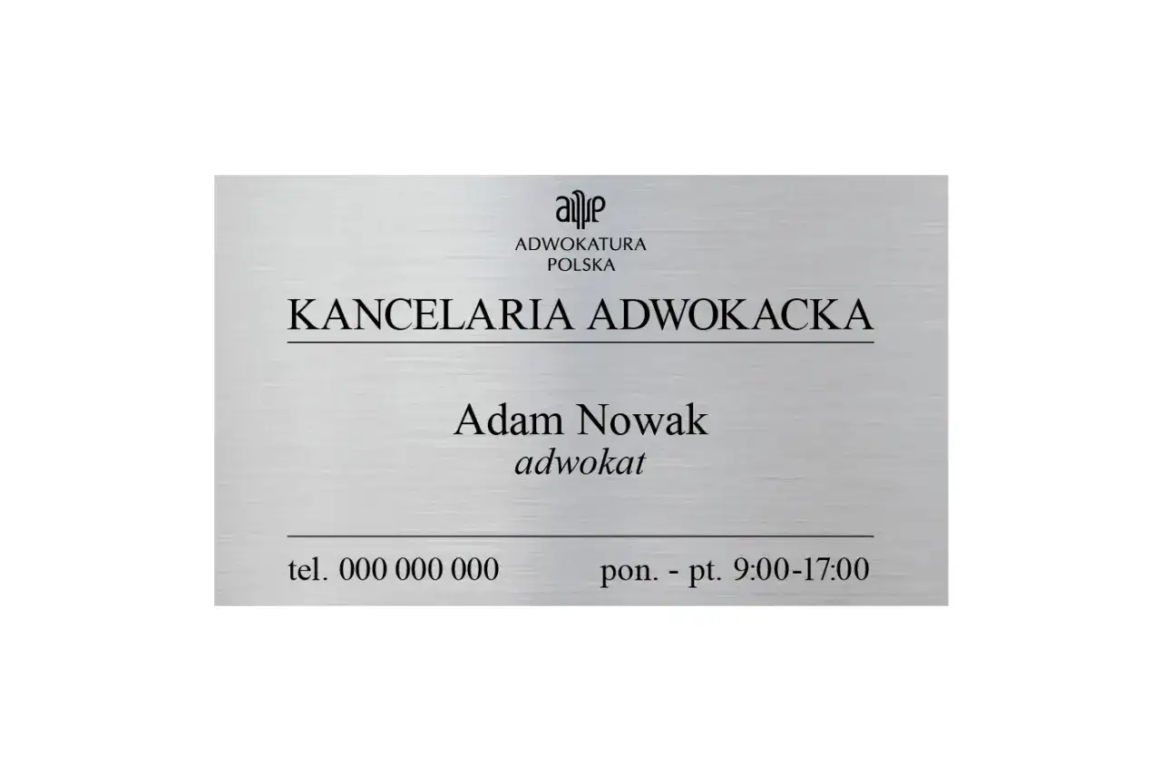 Wizytówka Kancelarii Adwokackiej Adama Nowaka. Informacje o tym, jak zaadresować pismo do adwokata, znajdziesz na tej wizytówce.
