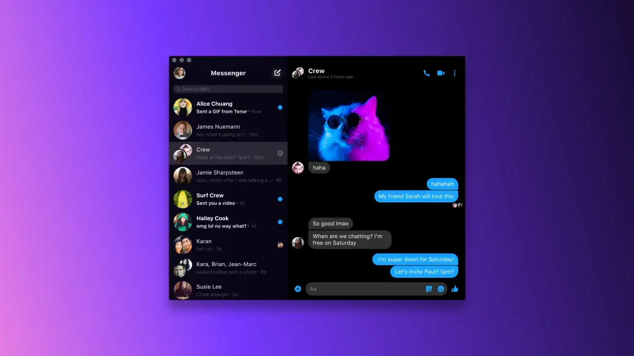 Messenger desktop aktualizacja Windows Mac