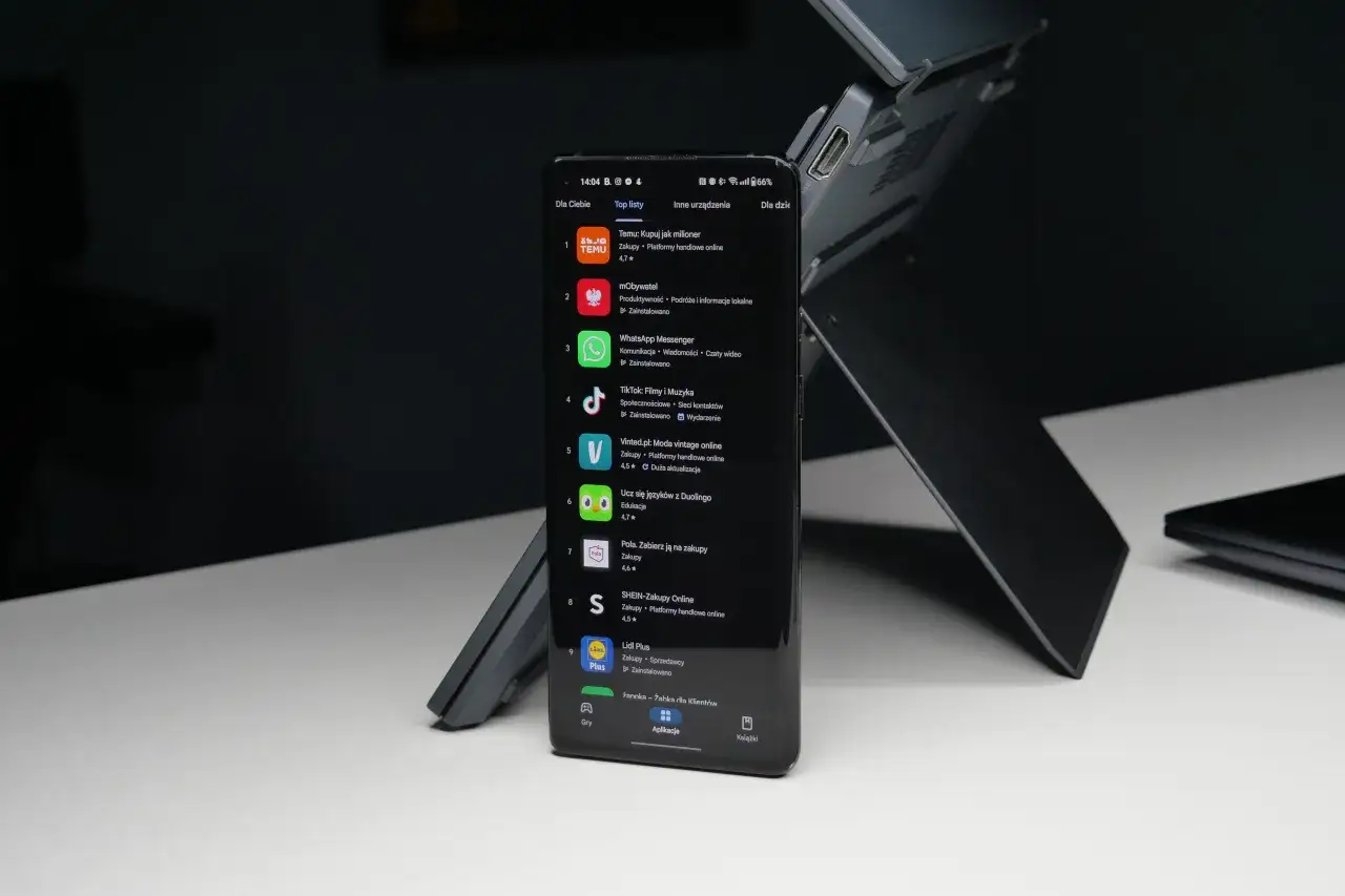 Ustawienia aplikacji Samsung tablet