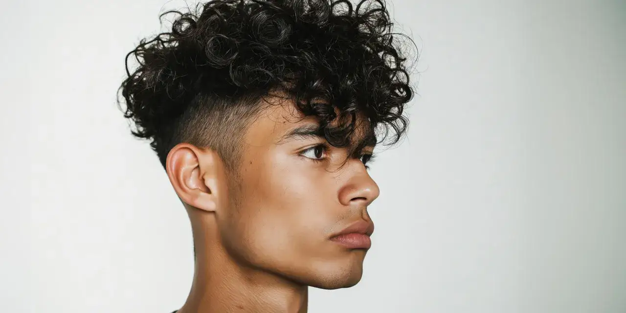 Junger Mann mit vollen, lockigen Haaren. So bekommt man Locken, Jungs! Ein moderner Look mit undercut.