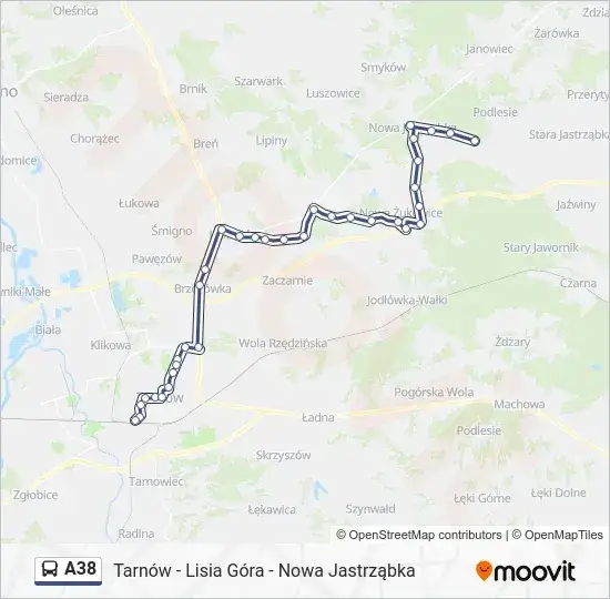 mapa przystank&oacute;w Lisia G&oacute;ra