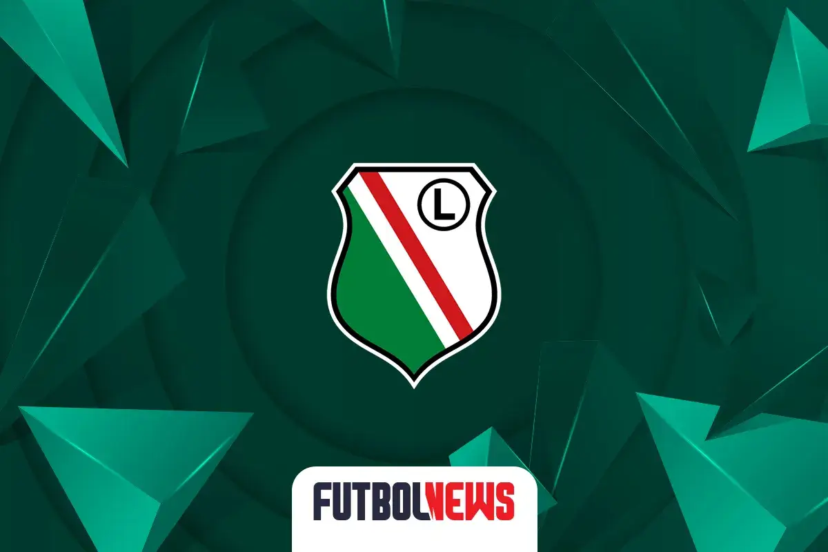 Herb Legii Warszawa na tle geometrycznych kształtów. Najnowsze legia pogłoski transferowe.